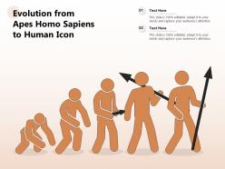 Evolution from apes homo sapiens to human icon