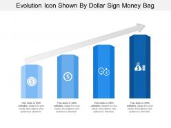 Evolution icon shown by dollar sign money bag