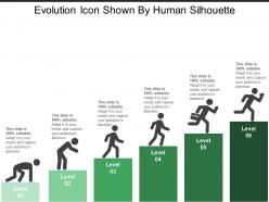 Evolution icon shown by human silhouette