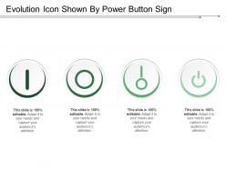 Evolution icon shown by power button sign