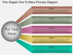 Ew five staged one to many process diagram powerpoint template