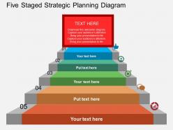 Ew five staged strategic planning diagram flat powerpoint design