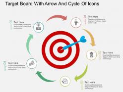 Ew target board with arrow and cycle of icons flat powerpoint design