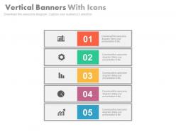 Ew vertical banners with icons for business result analysis flat powerpoint design