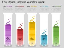 Ex five staged test tube workflow layout flat powerpoint design