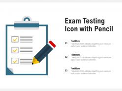 Exam testing icon with pencil