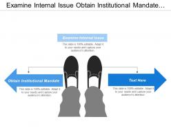 Examine internal issue obtain institutional mandate market competition
