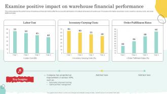 Examine Positive Impact On Warehouse Optimization And Performance