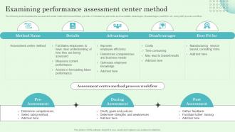 Examining Performance Assessment Center Method Implementing Effective Performance