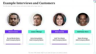 Example interviews and customers docsend investor funding elevator ppt show portfolio