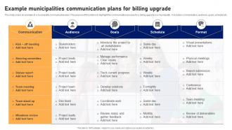 Example Municipalities Communication Plans For Billing Upgrade