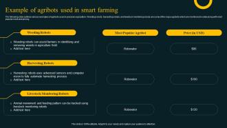 Example Of Agribots Used In Smart Farming Improving Agricultural IoT SS