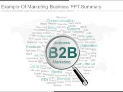 Example of marketing business ppt summary