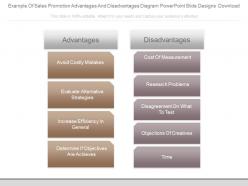 Example Of Sales Promotion Advantages And Disadvantages Diagram Powerpoint Slide Designs Download