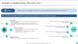 Example On Implementing Short Term Wins Kotters 8 Step Model Guide CM SS