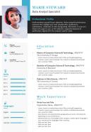 Example resume cv template for data analyst specialist