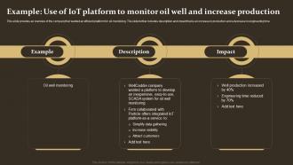 Example Use Of IoT Platform To Monitor Oil IoT Supply Chain Management IoT SS