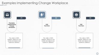Examples Implementing Change Workplace In Powerpoint And Google Slides Cpb