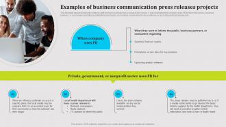 Examples Of Business Communication Press Releases Projects Public Relations Strategy SS V
