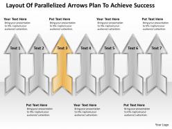 Examples of business processes parallelized arrows plan to achieve success powerpoint templates