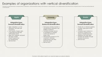 Examples Of Organizations With Vertical Horizontal And Vertical Business Strategy Ss V