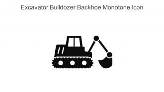 Excavator Bulldozer Backhoe Monotone Icon In Powerpoint Pptx Png And Editable Eps Format