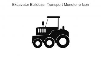 Excavator Bulldozer Transport Monotone Icon In Powerpoint Pptx Png And Editable Eps Format