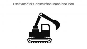 Excavator For Construction Monotone Icon In Powerpoint Pptx Png And Editable Eps Format