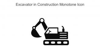 Excavator In Construction Monotone Icon In Powerpoint Pptx Png And Editable Eps Format