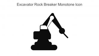Excavator Rock Breaker Monotone Icon In Powerpoint Pptx Png And Editable Eps Format