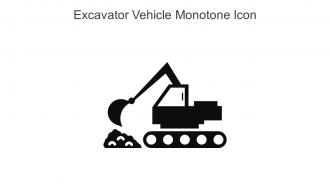 Excavator Vehicle Monotone Icon In Powerpoint Pptx Png And Editable Eps Format