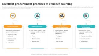 Excellent Procurement Practices To Enhance Sourcing