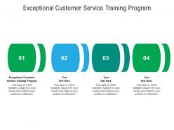 Exceptional customer service training program ppt powerpoint presentation pictures deck cpb