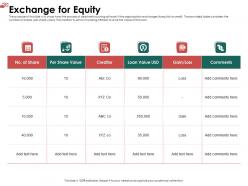 Exchange for equity gain ppt powerpoint presentation summary themes