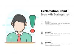 Exclamation point icon with businessman