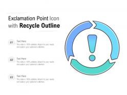 Exclamation point icon with recycle outline