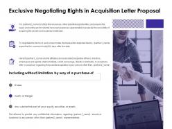 Exclusive negotiating rights in acquisition letter proposal securities ppt slides