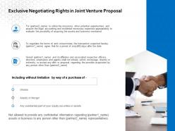 Exclusive negotiating rights in joint venture proposal ppt powerpoint slides
