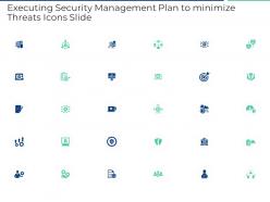 Executing security management plan to minimize threats icons slide ppt infographics