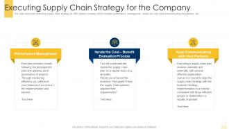 Executing supply chain strategy for company building an effective logistic strategy for company