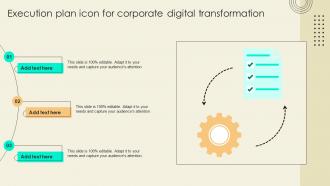 Execution Plan Icon For Corporate Digital Transformation