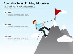 Executive icon climbing mountain displaying sales competency