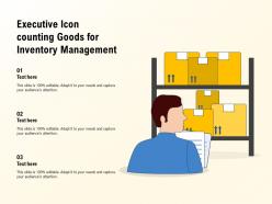 Executive icon counting goods for inventory management