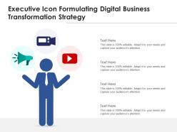 Executive icon formulating digital business transformation strategy