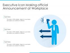 Executive icon making official announcement at workplace