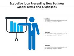 Executive icon presenting new business model terms and guidelines
