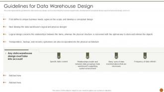 Executive Information System Guidelines For Data Warehouse Design