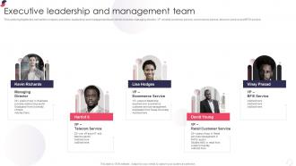 Executive Leadership And Management Team Kpo Company Profile Ppt Slides Master Slide