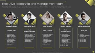 Executive Leadership And Management Team Security And Manpower Services Company Profile