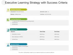 Executive learning strategy with success criteria